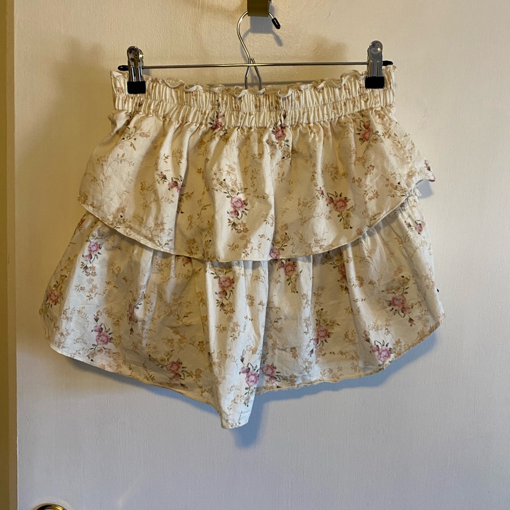 Love Shack Fancy pink parasail mini skirt